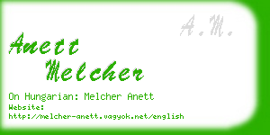 anett melcher business card